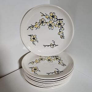 MCM Stetson Marcrest Yellow Dixie Dogwood Blossom Salad/Dessert Plates, Set of 4